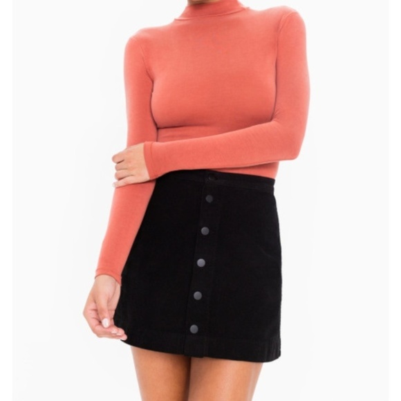 American Apparel Dresses & Skirts - American Apparel Black Corduroy Button Mini Skirt